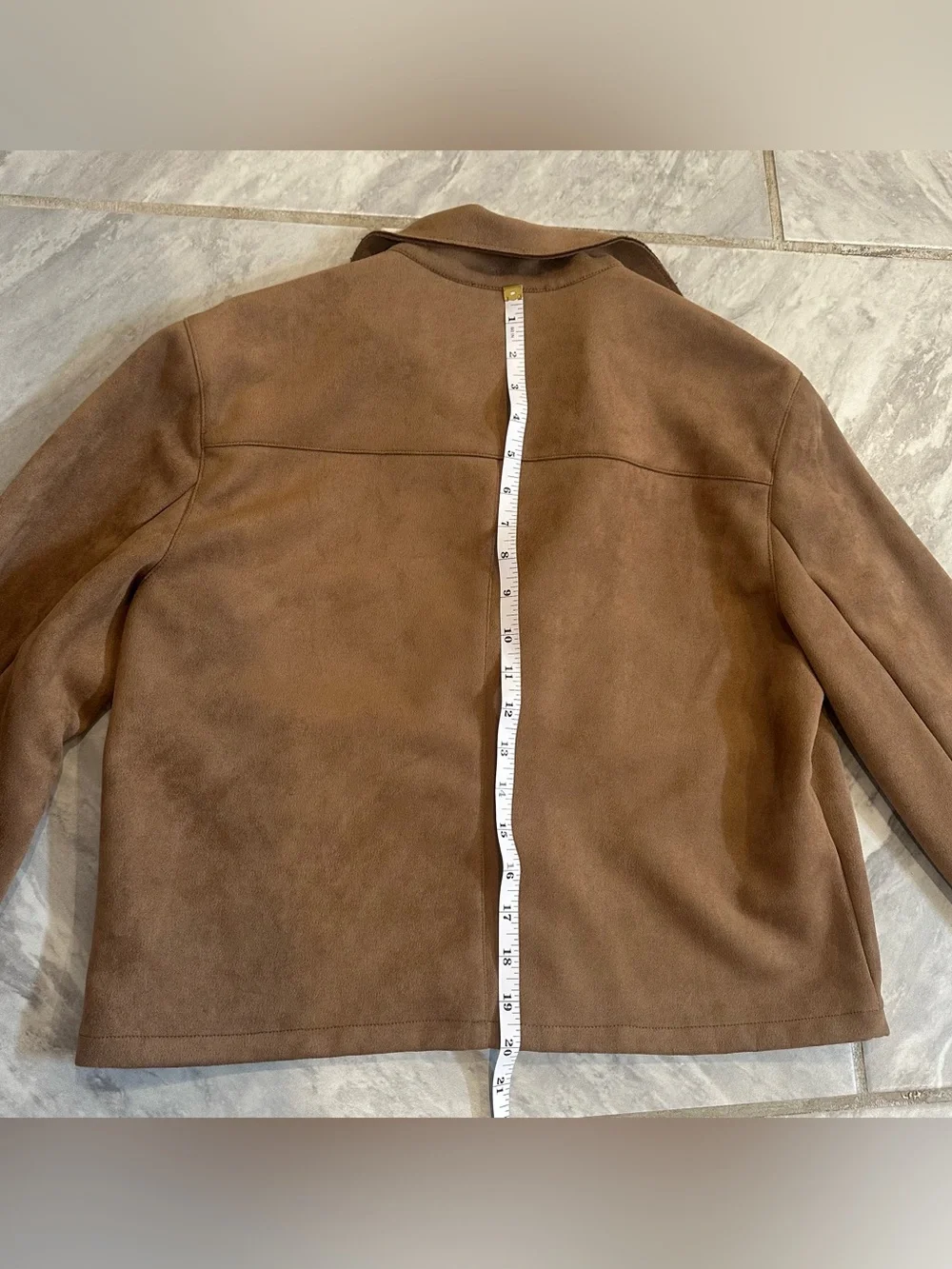 House Of Harlow 1960 Womens Brown Faux Suede Jacket Size M - Picture 5 of 8